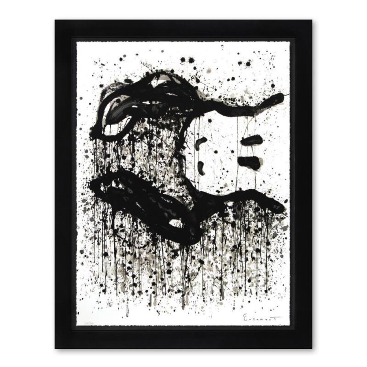 Tom Everhart, "Watchdog 9 O'Clock" Framed Limited Edition Hand Pulled Original Lithograph. Hand Signed, with Letter of Authenticity.