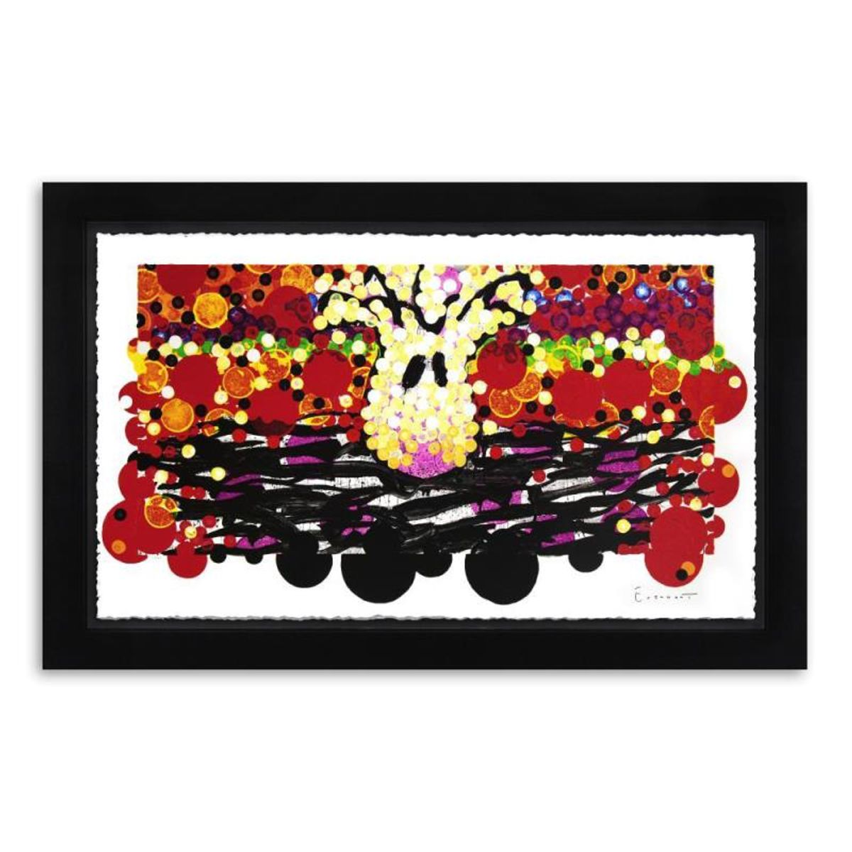 Tom Everhart, "Calmly Insane In My Nest" Framed Limited Edition Hand Pulled Original Lithograph. Hand Signed, with Letter of Authenticity.