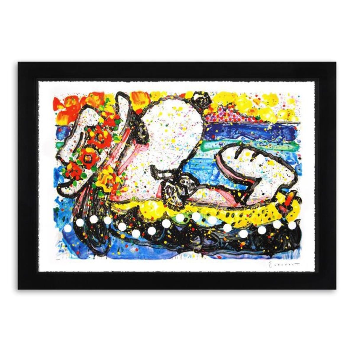 Tom Everhart, "Chillin" Framed Limited Edition Hand Pulled Original Lithograph. Hand Signed, with Letter of Authenticity.