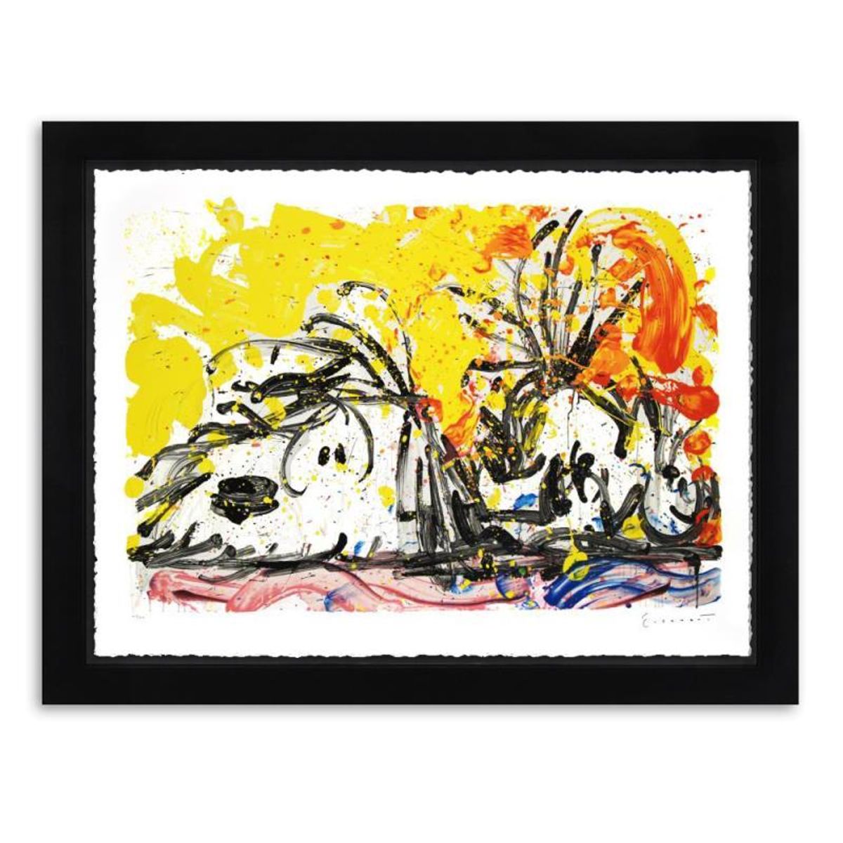 Tom Everhart, "Blow Dry" Framed Limited Edition Hand Pulled Original Lithograph. Hand Signed, with Letter of Authenticity.