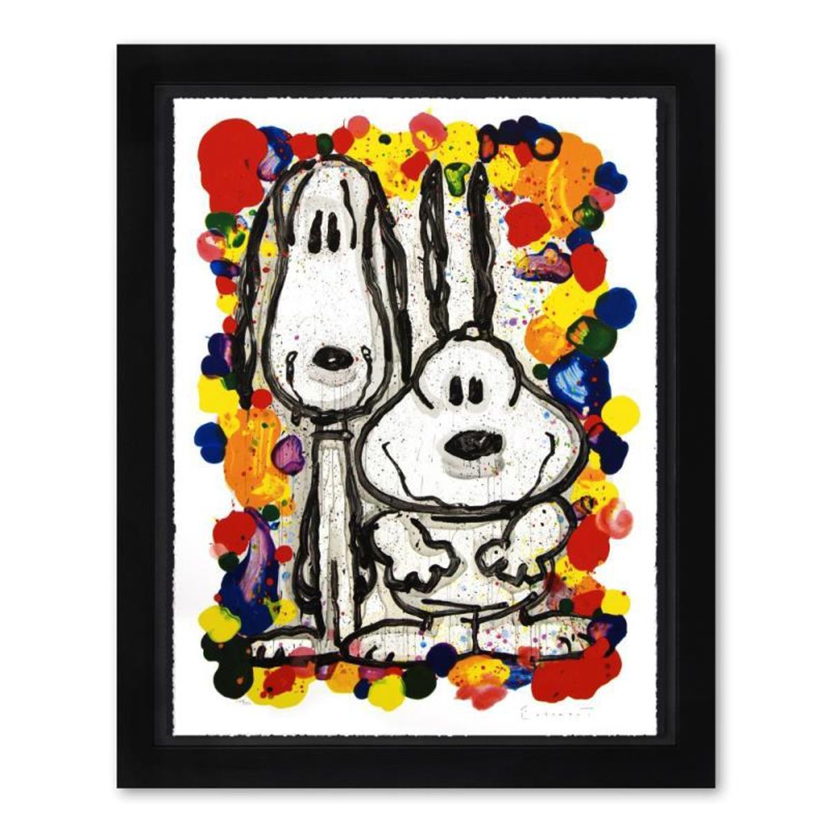 Tom Everhart, "Wait Watchers" Framed Limited Edition Hand Pulled Original Lithograph. Hand Signed, with Letter of Authenticity.
