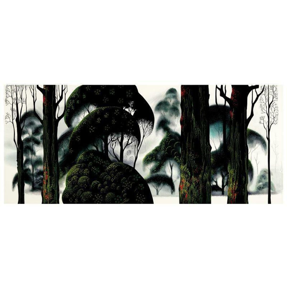 Eyvind Earle (1916-2000), "Forest Magic" Limited Edition Serigraph on Paper; Numbered & Hand Signed; with Certificate of Authenticity.
