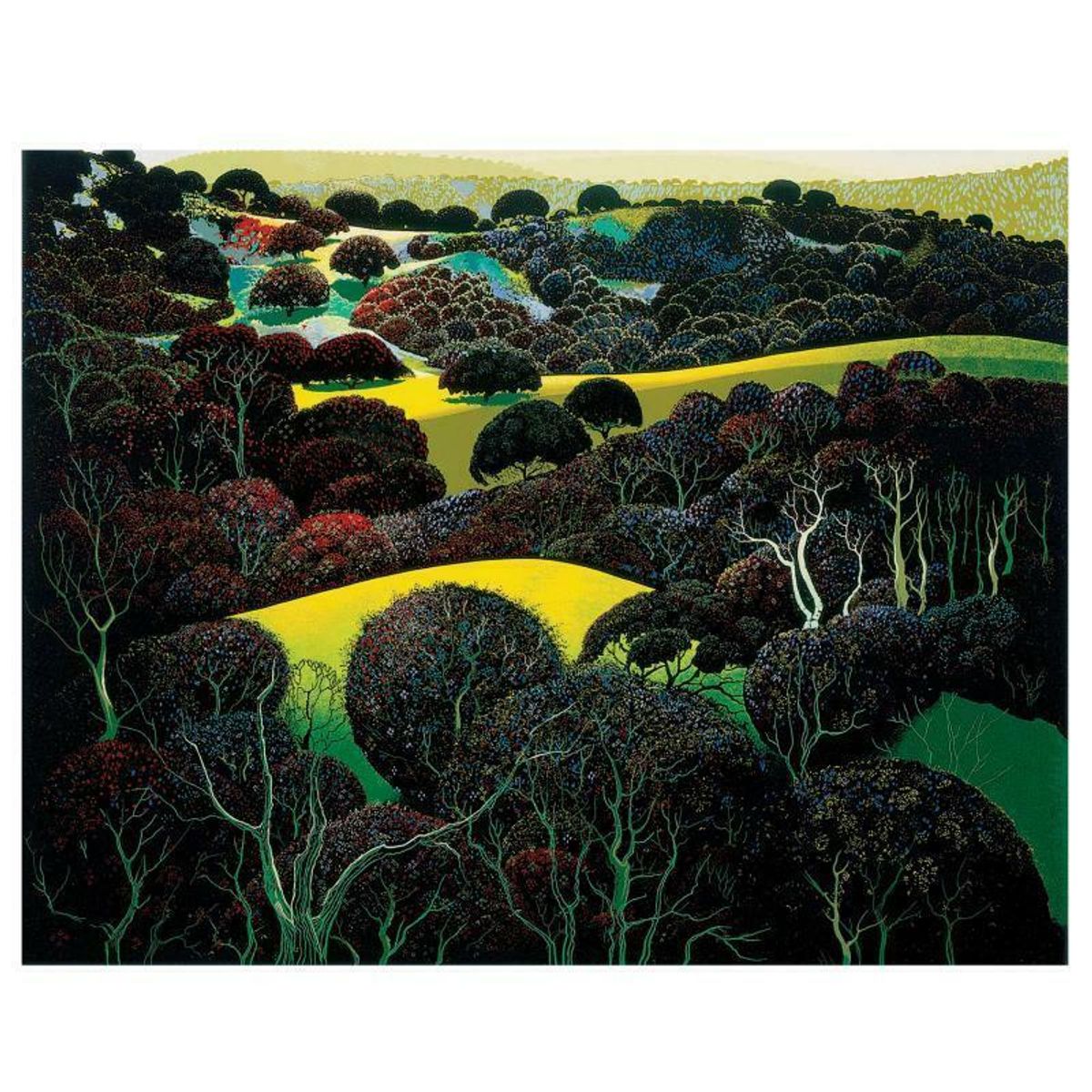 Eyvind Earle (1916-2000), "Santa Ynez Memories" Limited Edition Serigraph on Paper; Numbered & Hand Signed; with Certificate of Authenticity.