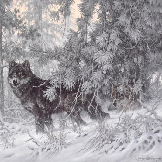 Larry Fanning (1938-2014), "Phantom of the North - Wolf (Small)" Hand Signed Lithograph with Letter of Authenticity.