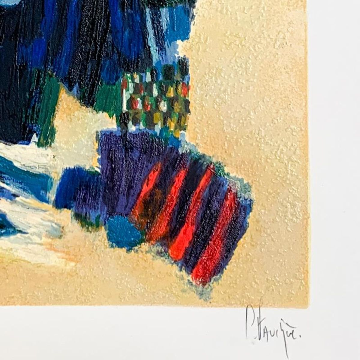 Claude Fauchere, "Beach Hideout" Hand Signed Limited Edition Serigraph on Paper with Letter of Authenticity.