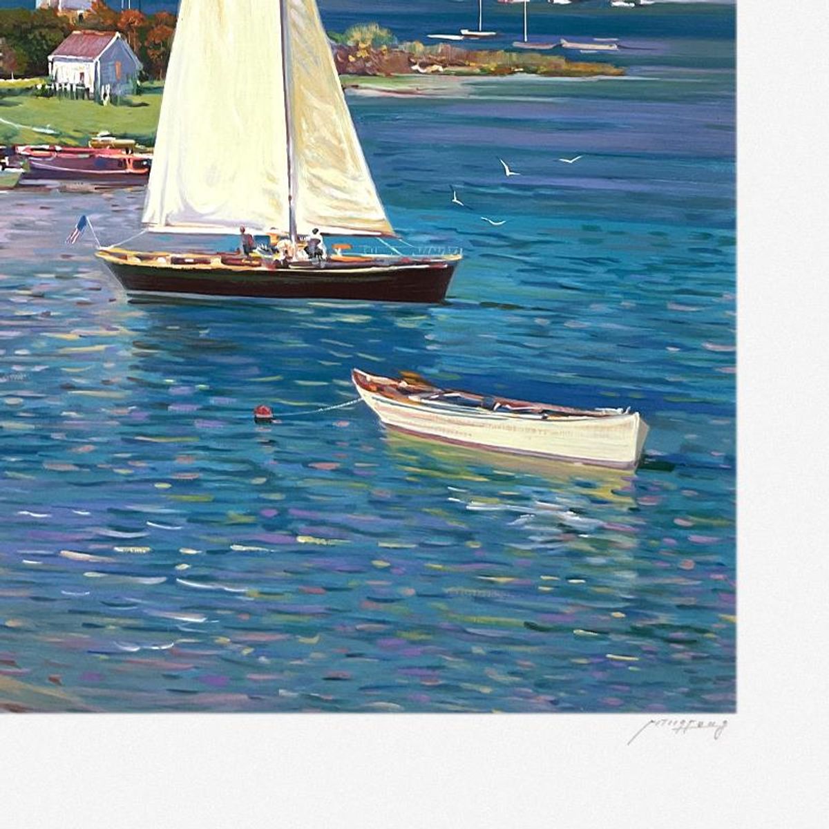 Ming Feng, "Lighthouse Point" Limited Edition Printer's Proof Serigraph, Numbered and Hand Signed with Letter of Authenticity