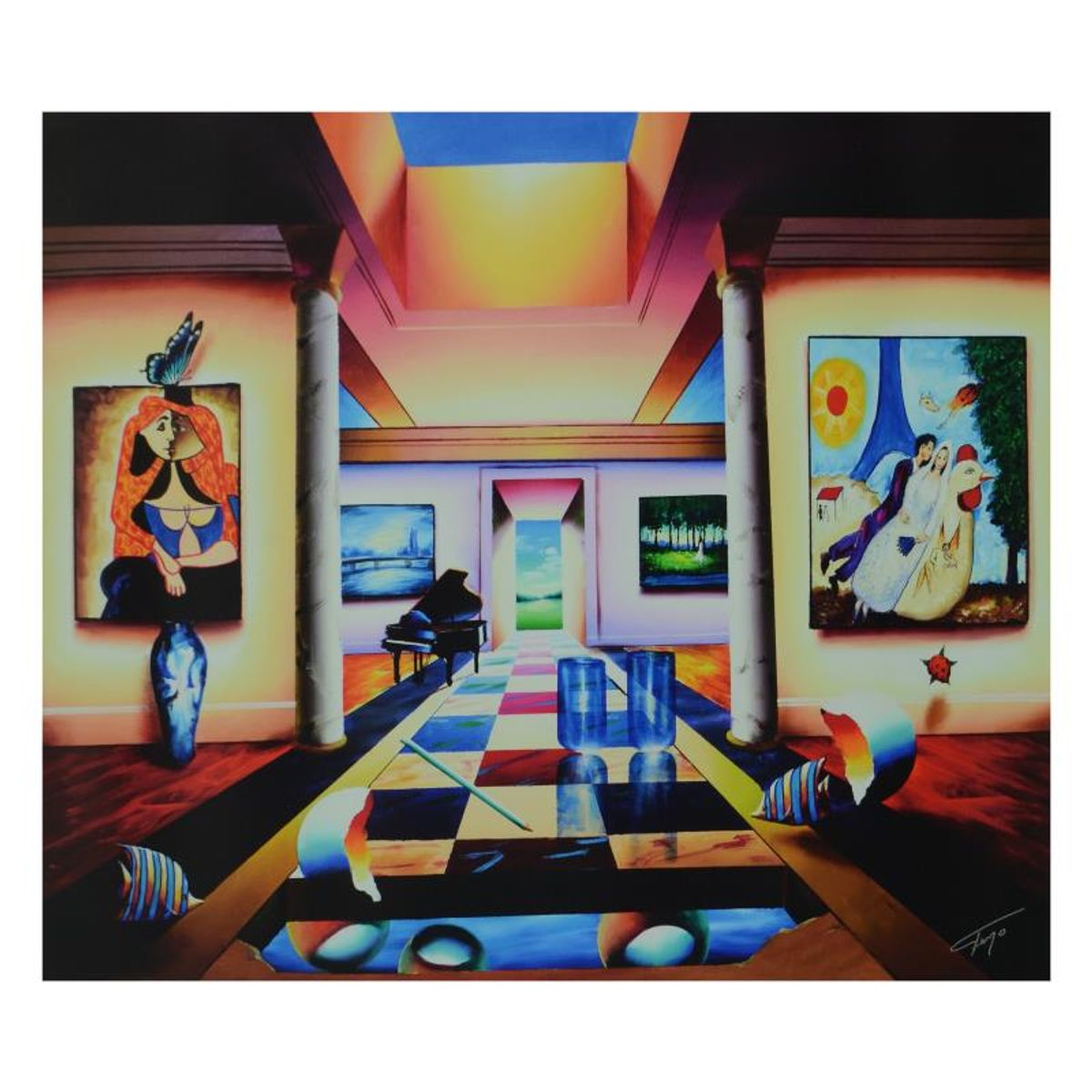 Ferjo, "Restful Days" Limited Edition on Canvas, Numbered and Signed with Letter of Authenticity.