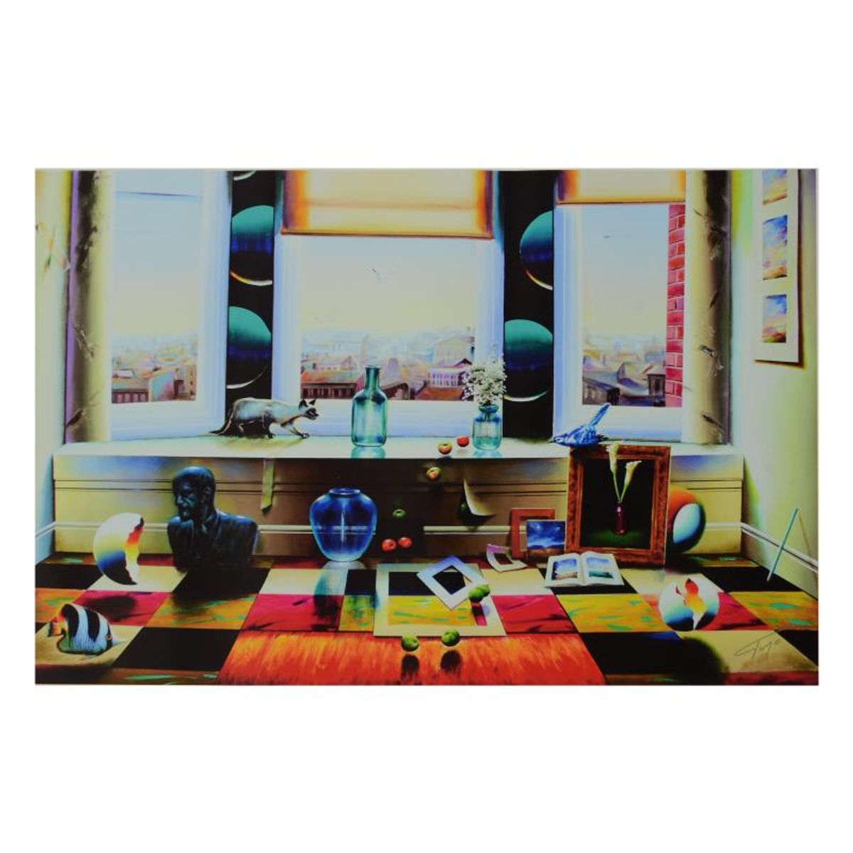 Ferjo, "Window with a View" Limited Edition on Canvas, Numbered and Signed with Letter of Authenticity.