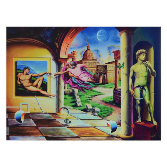 Ferjo, "Creation of a Man" Limited Edition on Canvas, Numbered and Signed with Letter of Authenticity.