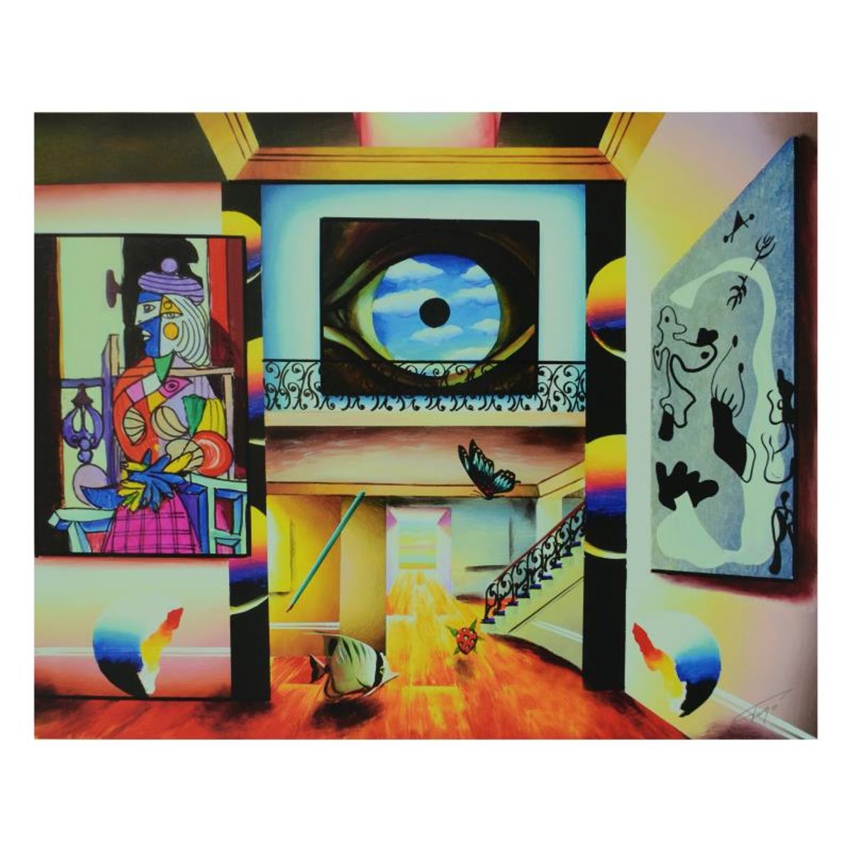 Ferjo, "Clouds in My Eye" Limited Edition on Canvas, Numbered and Signed with Letter of Authenticity.
