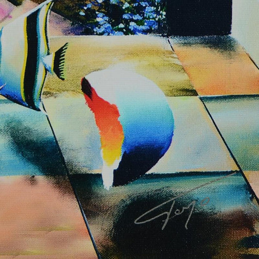 Ferjo, "Cruising to Santorini" Limited Edition on Gallery Wrapped Canvas, Numbered and Signed with Letter of Authenticity.