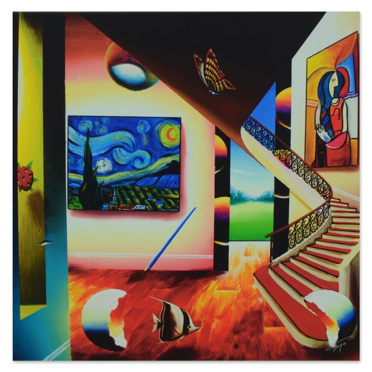 Ferjo, "Starry Nights Glow" Limited Edition on Gallery Wrapped Canvas, Numbered and Signed with Letter of Authenticity.