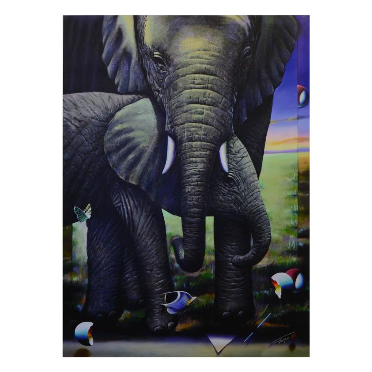 Ferjo, "Love Comes in All Sizes" Limited Edition on Canvas, Numbered and Signed with Letter of Authenticity.