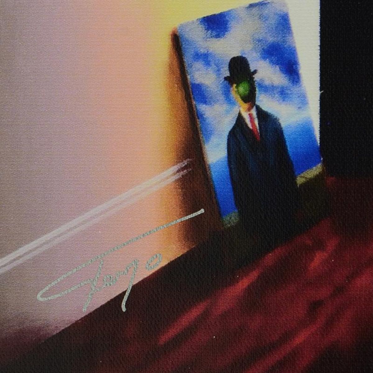 Ferjo, "Surreal Room with Masked Dali" Limited Edition on Canvas, Numbered and Signed with Letter of Authenticity.