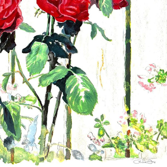 Perla Fox, "Roses" Hand Signed Limited Edition Serigraph with Letter of Authenticity.
