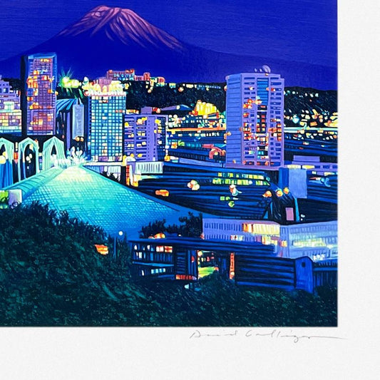 David Gallegos, "Seattle Moon" Limited Edition Serigraph from a PP Edition, Hand Signed with Letter of Authenticity