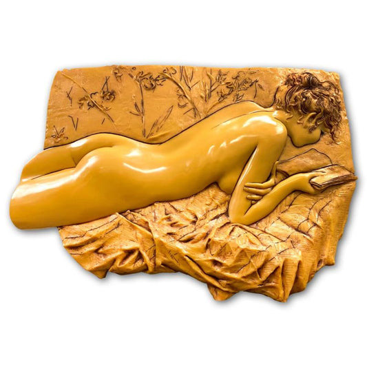 Frank Gallo, "Romantic Novel" Limited Edition Epoxy Resin Wall Relief Sculpture, Numbered and Hand Signed with Letter of Authenticity.