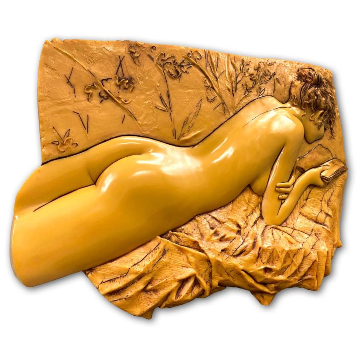 Frank Gallo, "Romantic Novel" Limited Edition Epoxy Resin Wall Relief Sculpture, Numbered and Hand Signed with Letter of Authenticity.