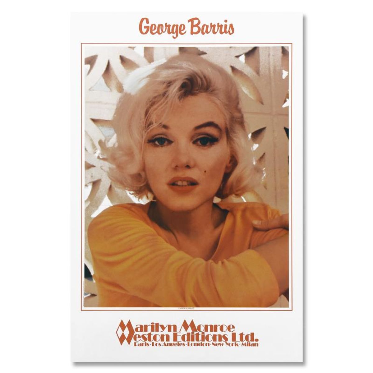 George Barris (1922-2016), "Ethereal Pleasure" Poster of Marilyn Monroe with Official Edward Weston Collection Stamp and Letter of Authenticity