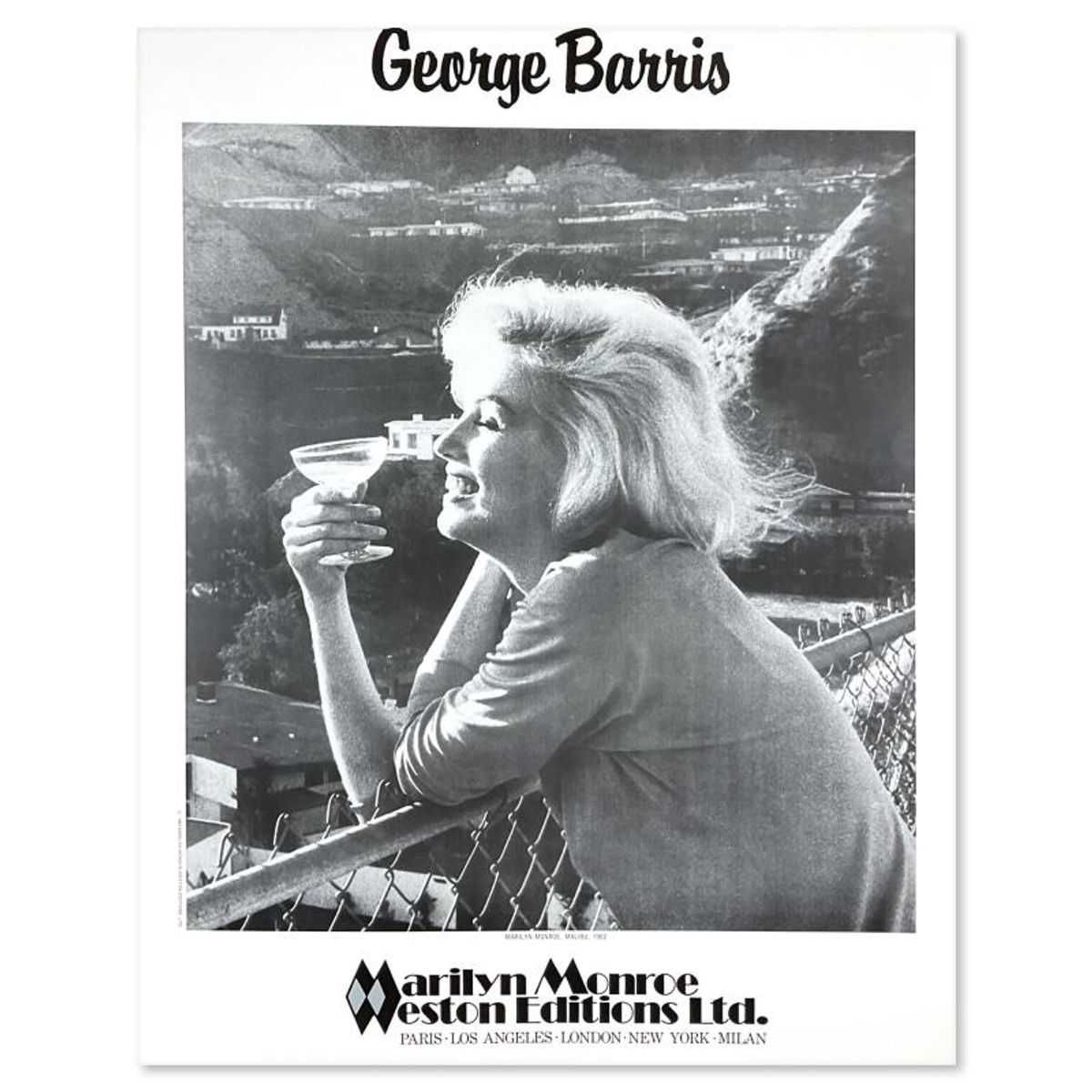 George Barris (1922-2016), "Marilyn Monroe, Malibu 1962" Poster from Edward Weston Collection with Letter of Authenticity