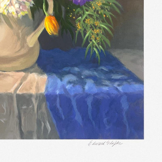 Edward Glafke, "Window Bouquet" Limited Edition Serigraph, Numbered and Hand Signed with Letter of Authenticity
