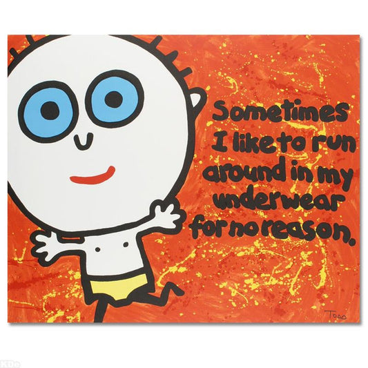 Sometimes I Like to Run Limited Edition Lithograph by Todd Goldman, Numbered and Hand Signed with Certificate of Authenticity.