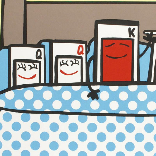 Five Card Stud Limited Edition Lithograph by Todd Goldman, Numbered and Hand Signed with Certificate of Authenticity.