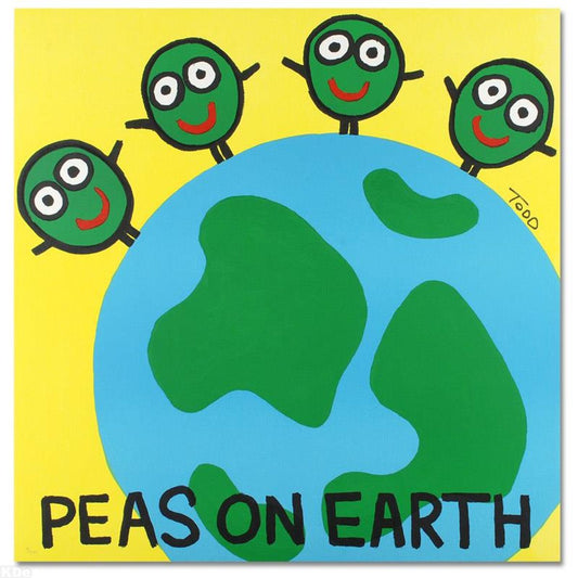 Peas on Earth Limited Edition Lithograph by Todd Goldman, Numbered and Hand Signed with Certificate of Authenticity.