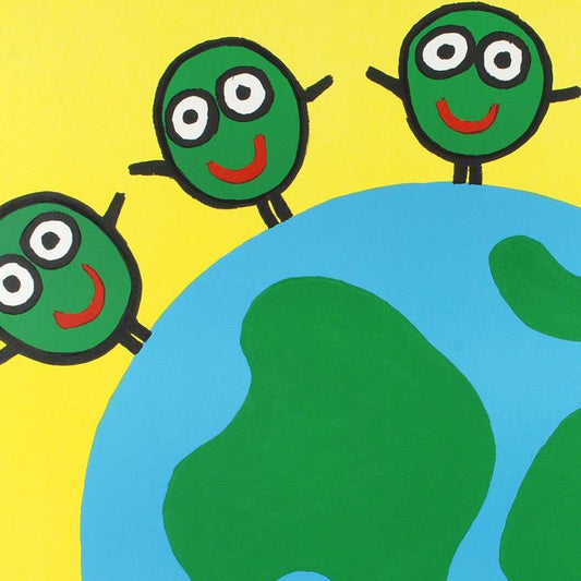 Peas on Earth Limited Edition Lithograph by Todd Goldman, Numbered and Hand Signed with Certificate of Authenticity.