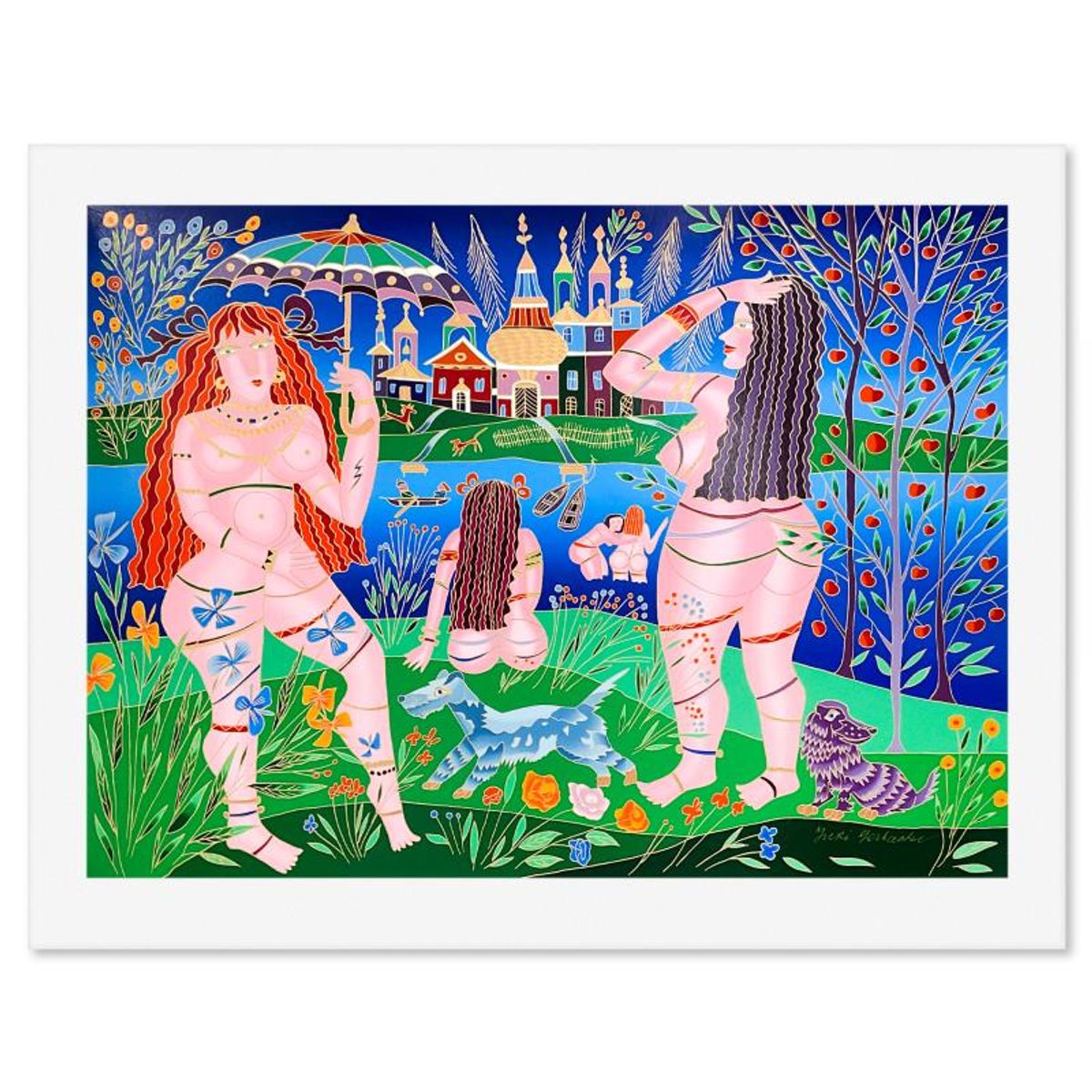 Yuri Gorbachev, "Bathers" Hand Signed Serigraph with Letter of Authenticity