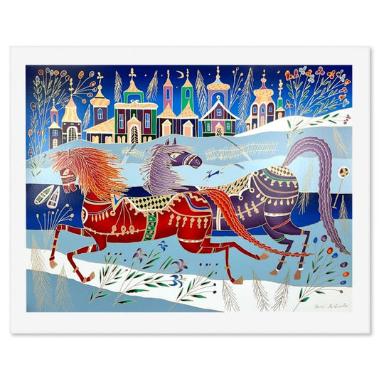 Yuri Gorbachev, "Winter in Borovici" Hand Signed Serigraph with Letter of Authenticity