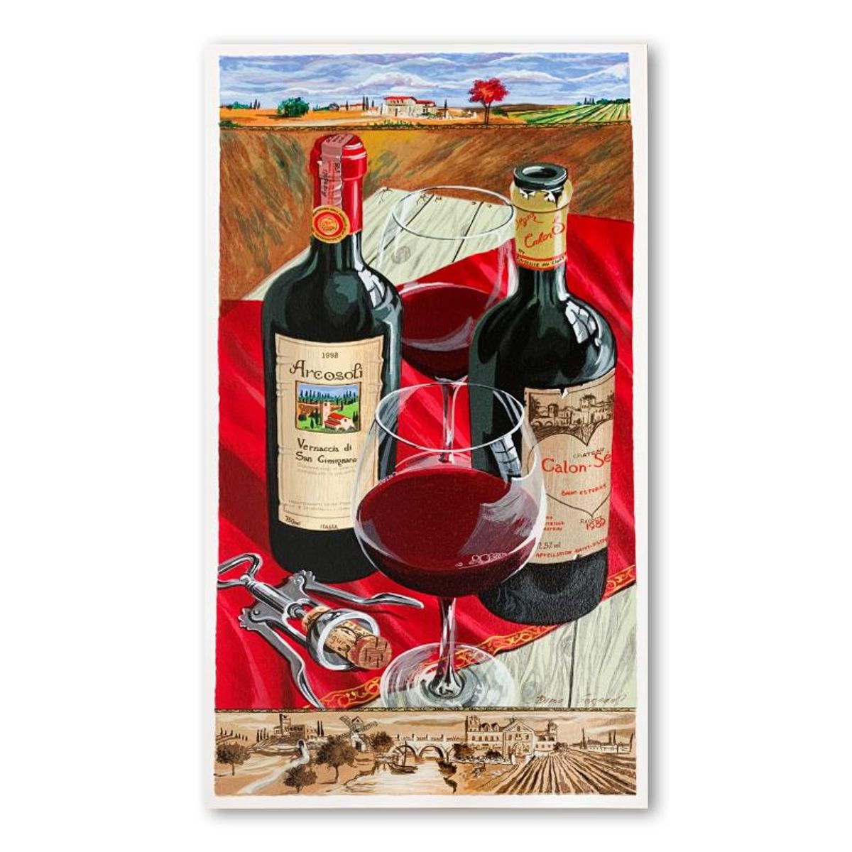 Dima Gorban, "Romantic Interlude" Hand Signed Limited Edition Serigraph on Paper with Letter of Authenticity.