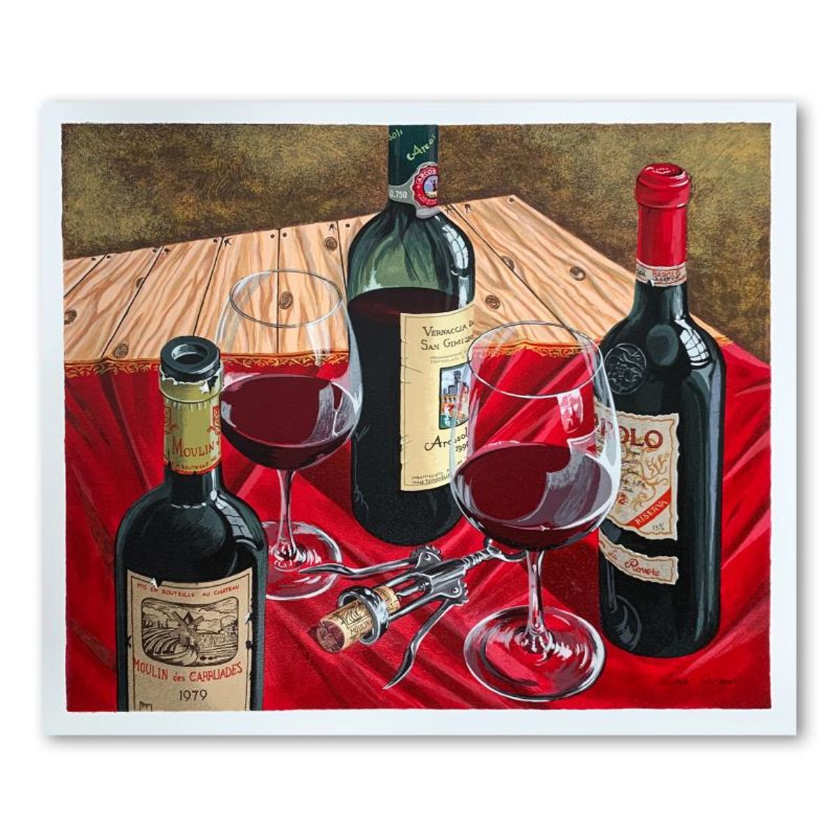 Dima Gorban, "Room for Three" Hand Signed Limited Edition Serigraph on Paper with Letter of Authenticity.