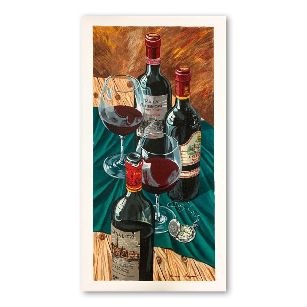 Dima Gorban, "Table for Two" Hand Signed Limited Edition Serigraph on Paper with Letter of Authenticity.