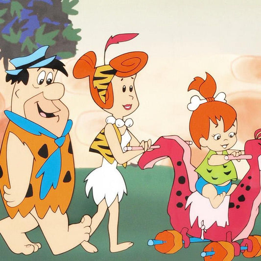 Strolling with Pebbles Limited Edition SERICEL from the Popular Animated Series The Flintstones with Certificate of Authenticity.