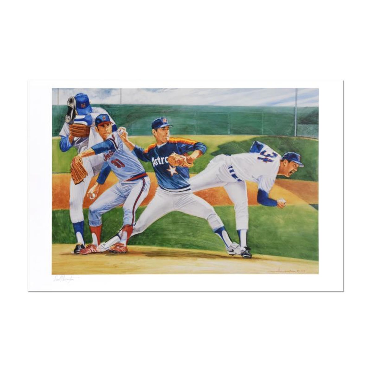 David Harrington, "Nolan Ryan" Limited Edition Lithograph, Numbered and Hand Signed with Letter of Authenticity.
