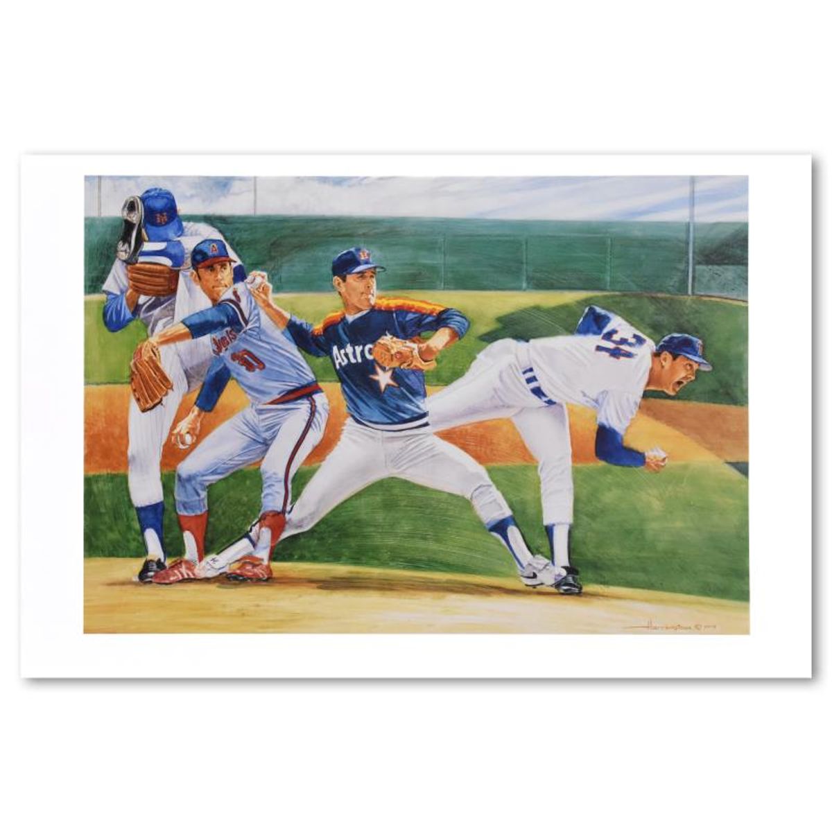 David Harrington, "Nolan Ryan" Collectible Plate Signed Lithograph.