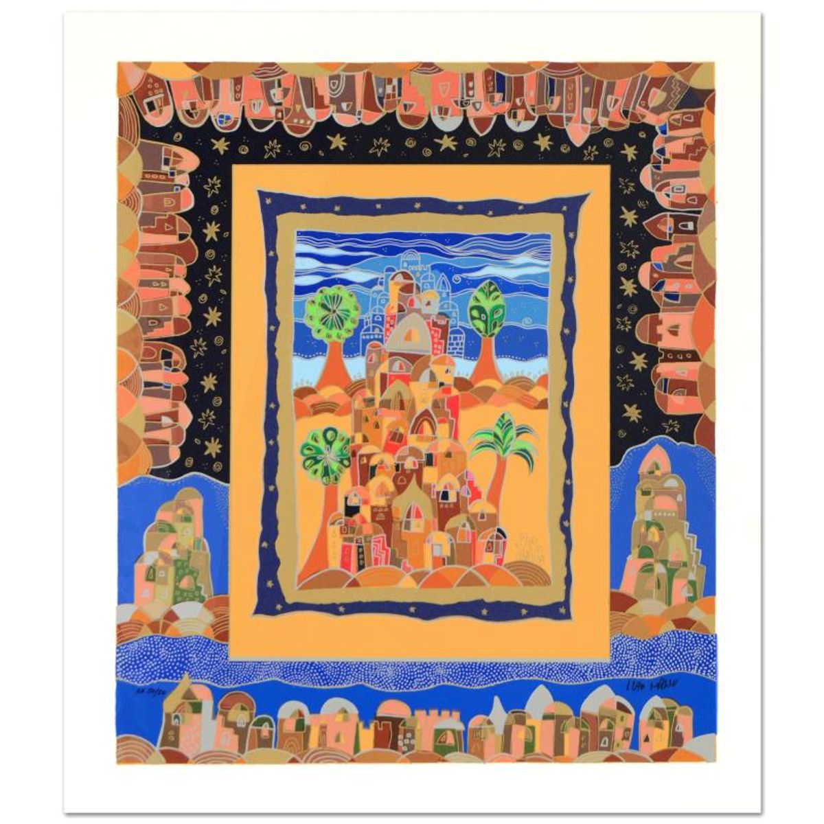 Ilan Hasson, "Oasis" Limited Edition Serigraph, Numbered and Hand Signed with Certificate of Authenticity.