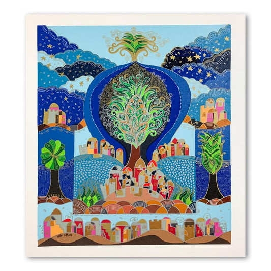 Ilan Hasson, "Tree of Life" Hand Signed Limited Edition Serigraph on Paper with Letter of Authenticity.