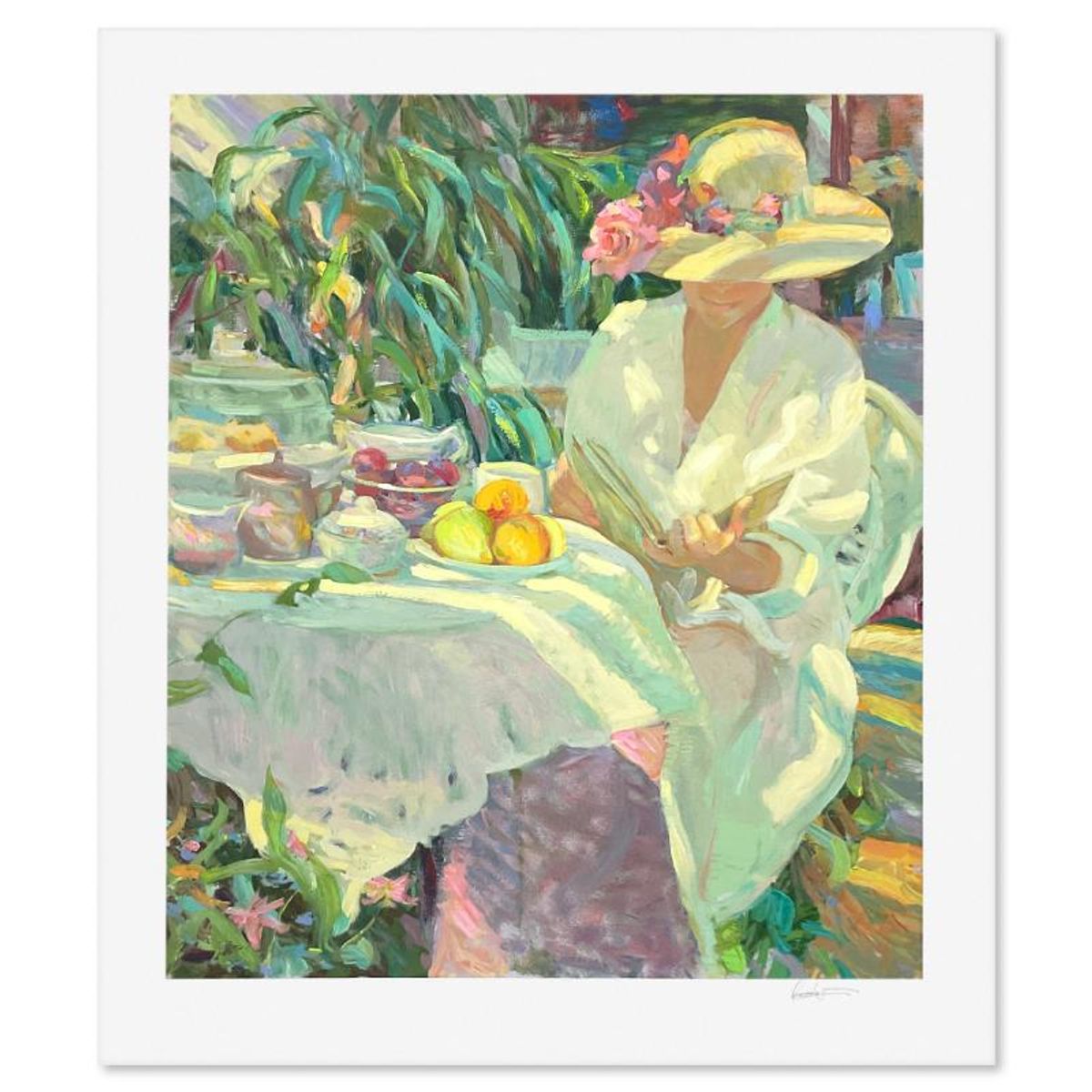 Don Hatfield, "Garden Solitude" Limited Edition Printer's Proof Serigraph, Numbered and Hand Signed with Letter of Authenticity.