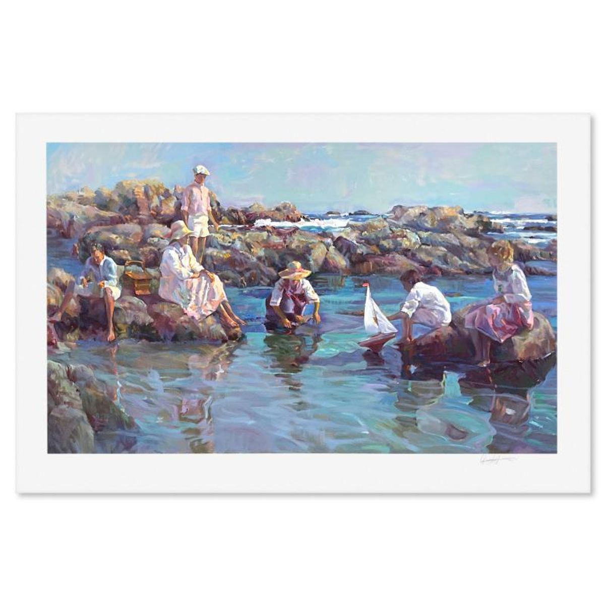 Don Hatfield, "Seashore Playground" Limited Edition Printer's Proof Serigraph, Numbered and Hand Signed with Letter of Authenticity.