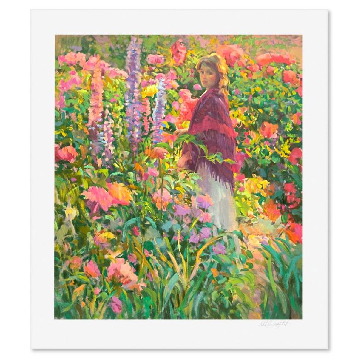 Don Hatfield, "Private Garden" Limited Edition Printer's Proof Serigraph, Numbered and Hand Signed with Letter of Authenticity.
