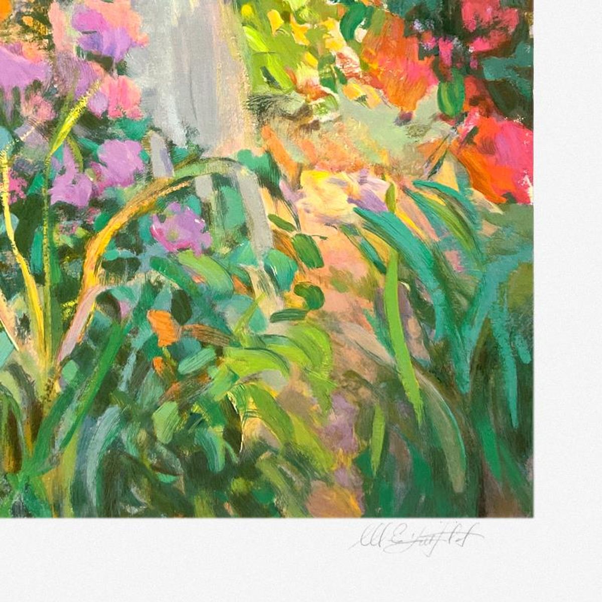 Don Hatfield, "Private Garden" Limited Edition Printer's Proof Serigraph, Numbered and Hand Signed with Letter of Authenticity.