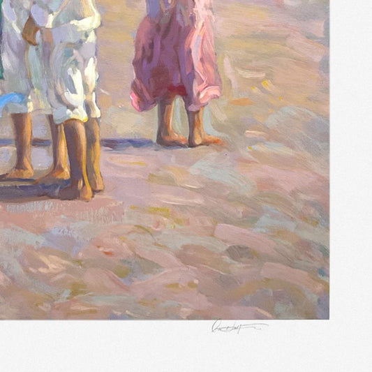 Don Hatfield, "Flying Kites" Limited Edition Printer's Proof Serigraph, Numbered and Hand Signed with Letter of Authenticity.
