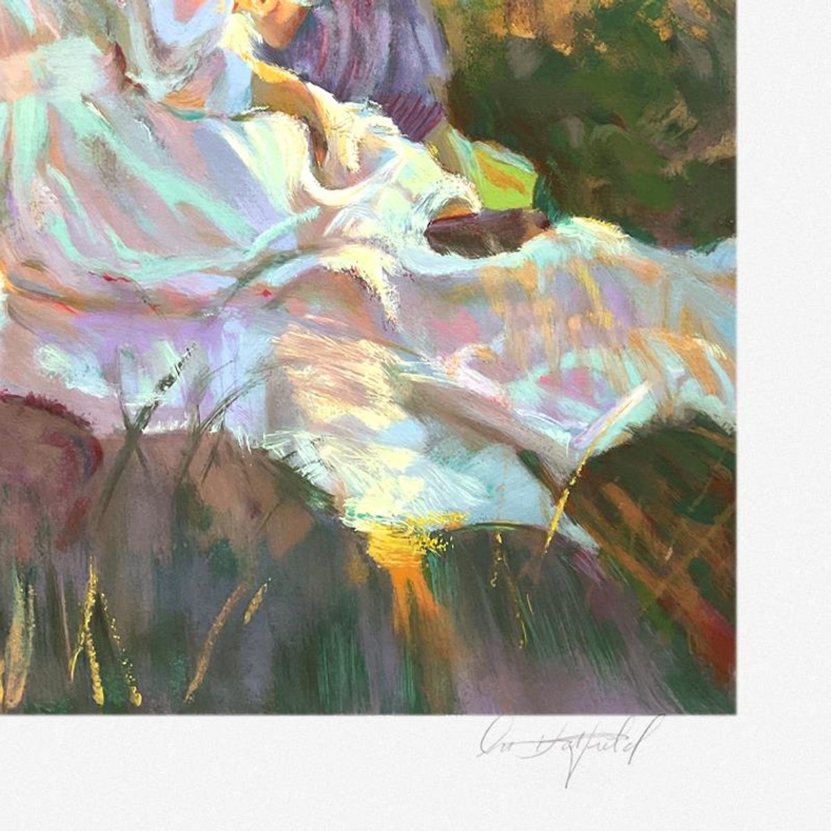 Don Hatfield, "Afternoon Chat" Limited Edition Printer's Proof Serigraph, Numbered and Hand Signed with Letter of Authenticity.