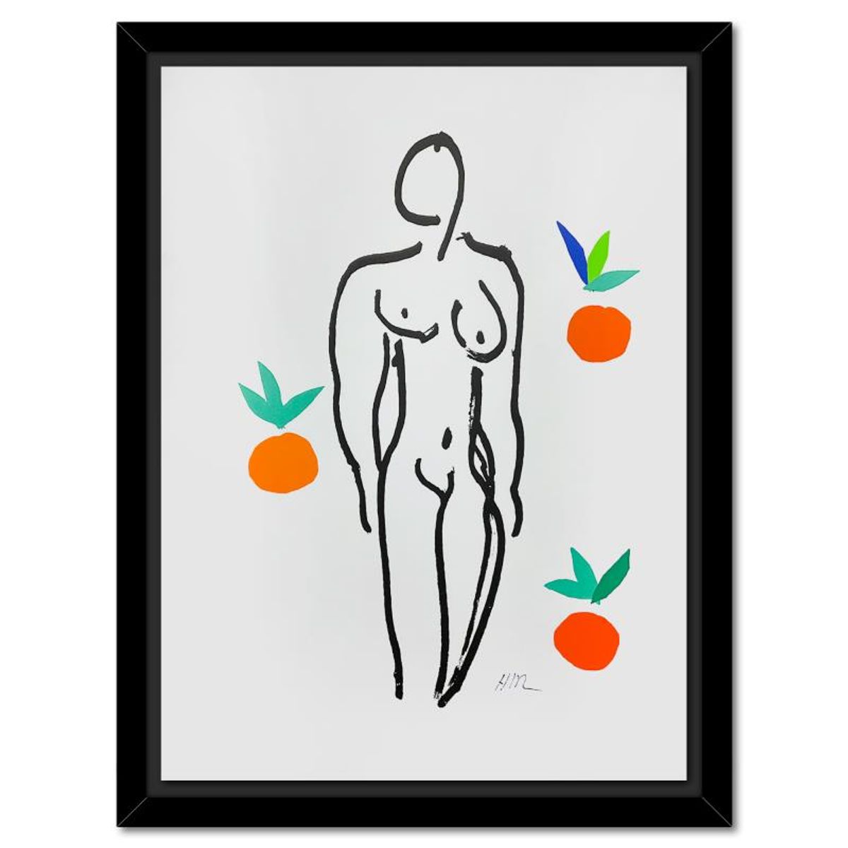 Henri Matisse 1869-1954 (After), "Le Nu aux oranges" Framed Limited Edition Lithograph with Certificate of Authenticity.