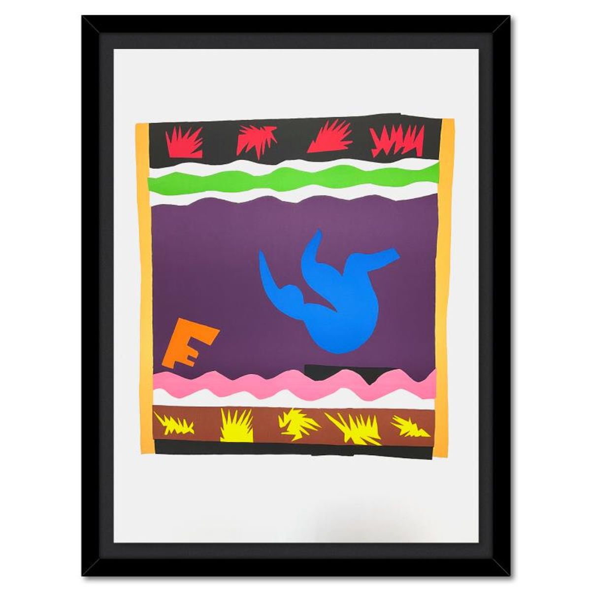 Henri Matisse 1869-1954 (After), "Toboggan" Framed Limited Edition Lithograph with Certificate of Authenticity.