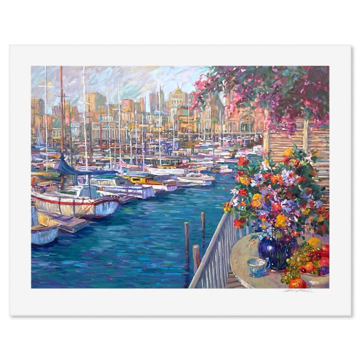 Henri Plisson (1933-2006), "Mediterranean Sunrise" Limited Edition Serigraph, Numbered and Hand Signed with Letter of Authenticity