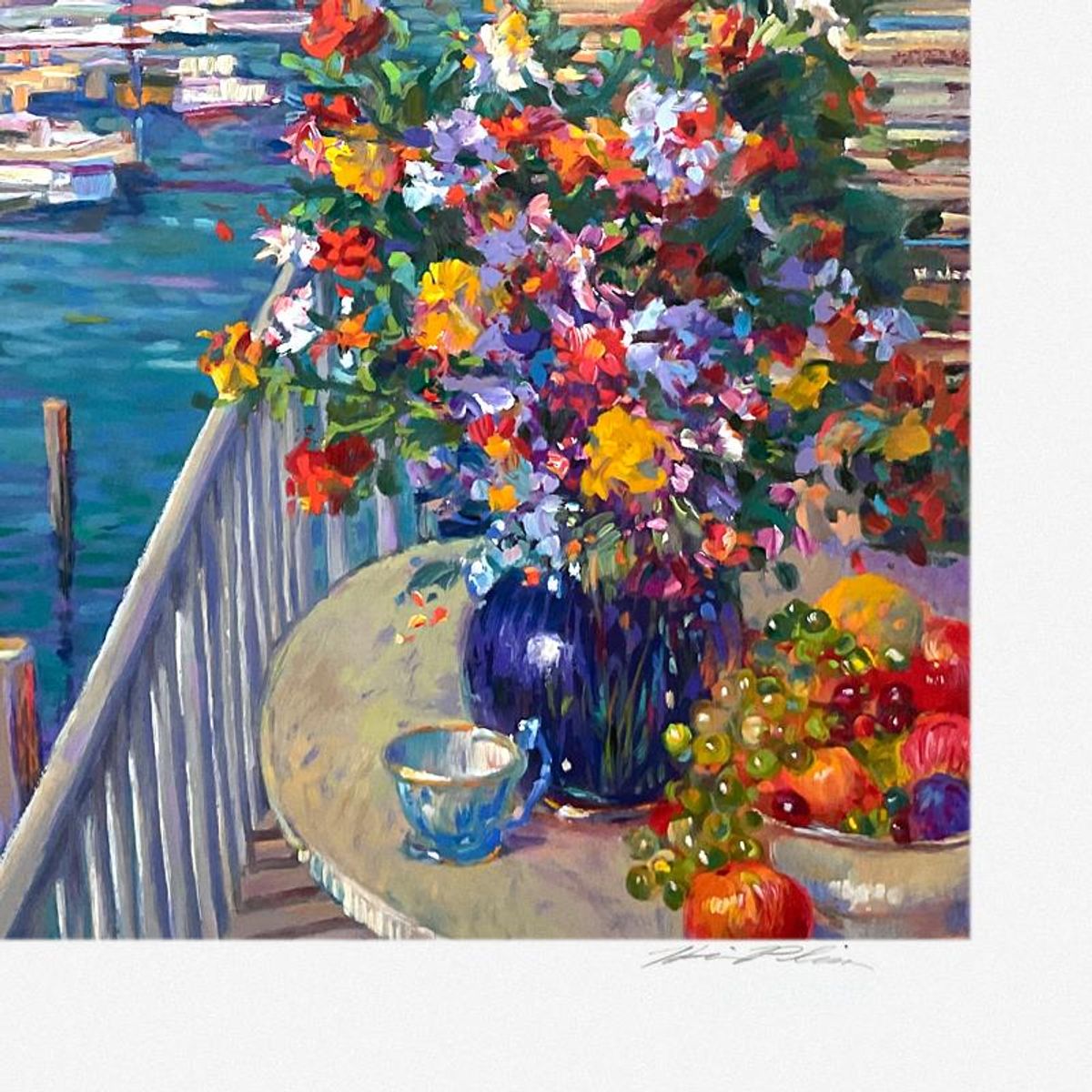 Henri Plisson (1933-2006), "Mediterranean Sunrise" Limited Edition Serigraph, Numbered and Hand Signed with Letter of Authenticity