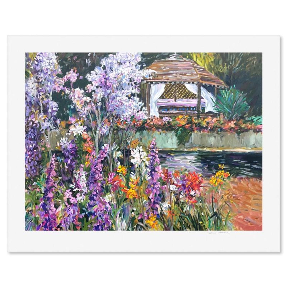 Henri Plisson (1933-2006), "The Gazebo" Limited Edition Serigraph, Numbered and Hand Signed with Letter of Authenticity